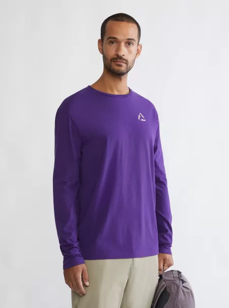 Skjorter & T-Skjorter Runa Scrambling Men's Organic Cotton Long Sleeve Tee Klättermusen Purple Anbefale Herre
