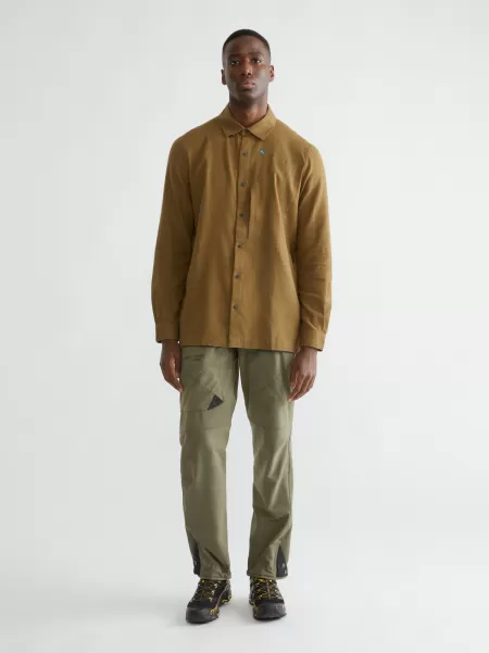 Nettbutikk Herre Klättermusen Skjorter & T-Skjorter Olive-Juniper Green Helheim Men's Long Sleeve Shirt