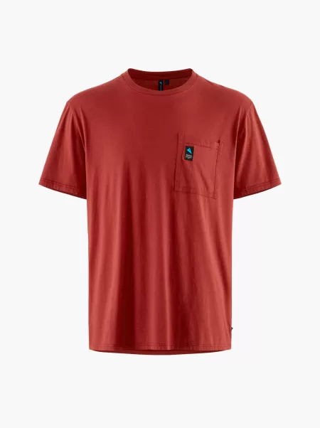 Herre Klättermusen Rose Red Selge Runa Pocket Men’s Short Sleeve Tee Skjorter & T-Skjorter