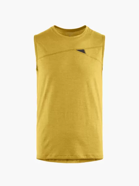 Skjorter & T-Skjorter Fafne Men's Activity Base Layer Tank Top Dusty Yellow Herre Billig Klättermusen