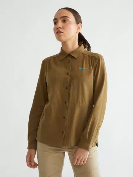 Dame Exit Helheim Women's Long Sleeve Shirt Olive-Juniper Green Klättermusen Skjorter & T-Skjorter