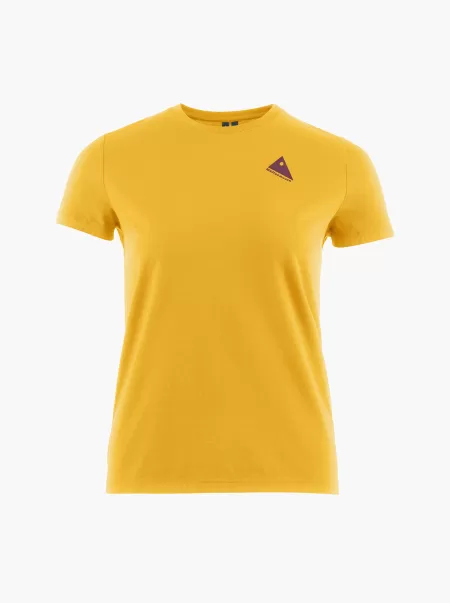 Dame Runa Nomad Women's Organic Cotton Short Sleeve Tee Salg Pure Yellow Skjorter & T-Skjorter Klättermusen